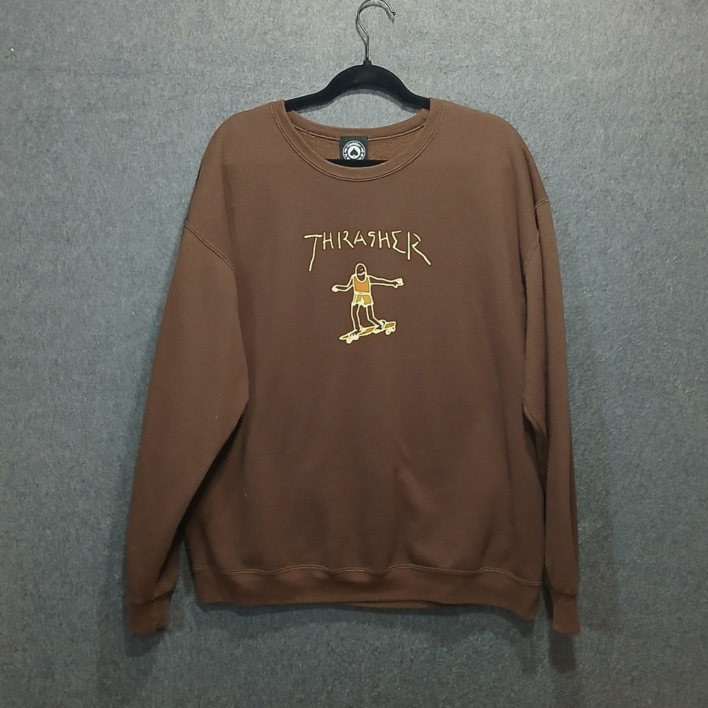 Thrasher Mens XL Sweatshirt Skate or Die Skater Grunge y2k 90s cartoon